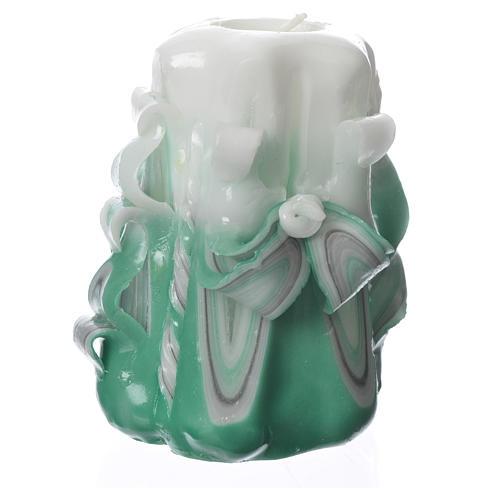 Medjugorje candle green wax 11x7 2