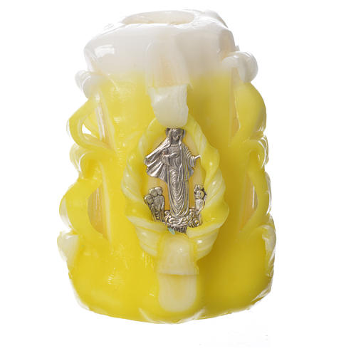 Medjugorje candle yellow 11x7 cm 1