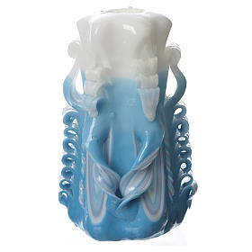 Cruzes e Ímanes: Vela Medjugorje cor azul 16x8 cm