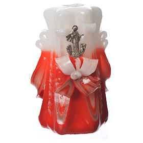 Cruzes e Ímanes: Vela Medjugorje cor vermelha 16x8 cm