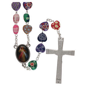 Medjugorje rosary in fimo with hearts