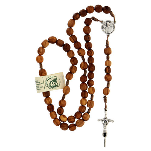 Rosenkranz Medjugorje Olivenholz Papst Franziskus 4