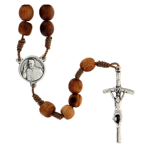 Medjugorje rosary in olive wood Pope Francis 1