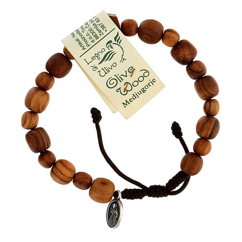 Medjugorje bracelet in olive wood with Tau cross 2