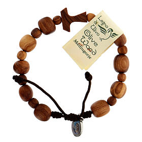 Pulseiras Dezena Terço da Paz: Pulseira em oliveira de Medjugorje tau Pulseiras Dezena Terço da Paz: Pulseira em oliveira de Medjugorje tau