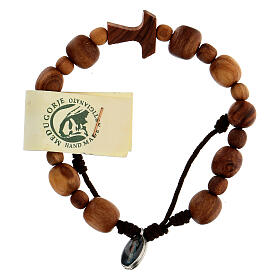 Pulseiras Dezena Terço da Paz: Pulseira em oliveira de Medjugorje tau Pulseiras Dezena Terço da Paz: Pulseira em oliveira de Medjugorje tau