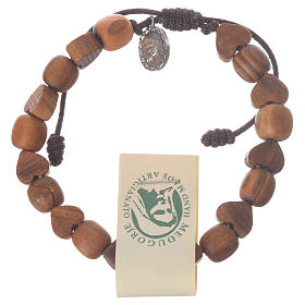 Medjugorje olive wood bracelet with heart grains