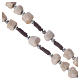 Medjugorje rosary in real white stone and brown cord s3