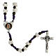 Medjugorje rosary in real white stone and purple cord s1
