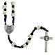 Medjugorje rosary in real white stone and purple cord s2