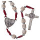 Medjugorje rosary with white stone and burgundy cord s2