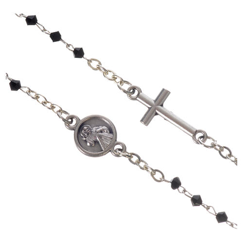 Medjugorje necklace in black crystal and steel 2