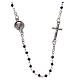 Medjugorje necklace in black crystal and steel s1