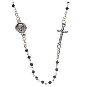 Medjugorje necklace in black crystal and steel