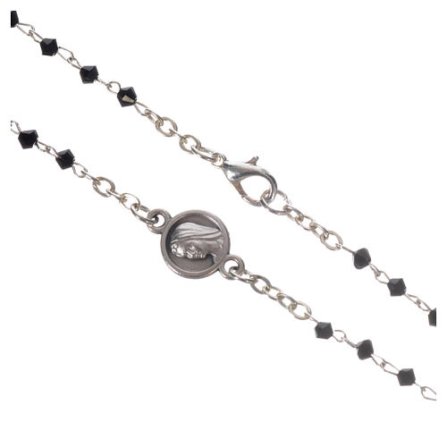 Medjugorje necklace in black crystal and steel 3