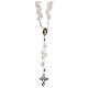Medjugorje Rosary with white roses, cross and rhinestones s2