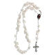 Medjugorje Rosary with white roses, cross and rhinestones s4