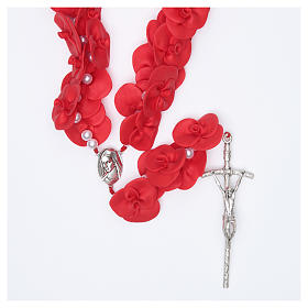 Medjugorje wall rosary with red roses