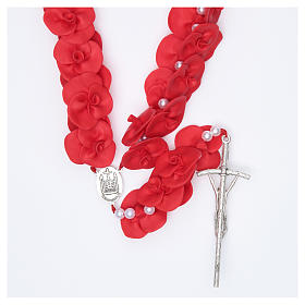 Medjugorje wall rosary with red roses