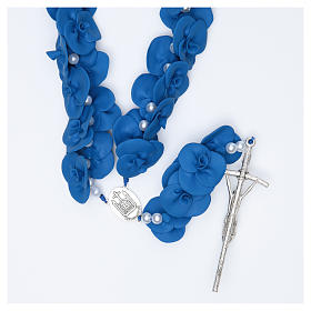 Headboard Medjugorje rosary with blue roses