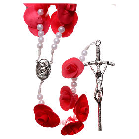 Headboard Medjugorje rosary with light pink roses