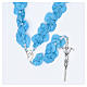 Wandrosenkranz aus Medjugorje mit Perlen in Form hellblauer Rosen s1