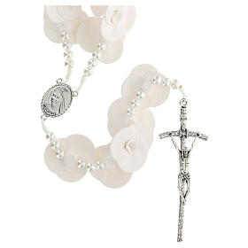 Headboard Medjugorje rosary with white roses