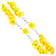 Medjugorje rosary beads with yellow roses with cross in rhinestones s3