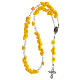 Medjugorje rosary beads with yellow roses with cross in rhinestones s4