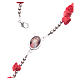 Medjugorje rosary beads with red roses with cross in rhinestones s4