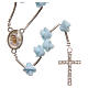 Rosario Medjugorje rose azzurre croce strass s1