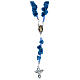 Rosenkranz aus Medjugorje mit Perlen in Form blauen Rosen, Kreuz mit Strasssteinen s2