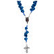 Rosario Medjugorje rose blu croce strass s1