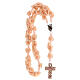 Medjugorje rosary beads with peach roses with cross in Murano glass s4