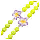 Rosenkranz aus Medjugorje mit gelben fluoreszierenden Perlen in Rosenform s3