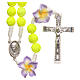 Medjugorje rosary beads with neon yellow roses s1