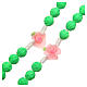 Rosenkranz aus Medjugorje mit grünen Perlen in Rosenform s3
