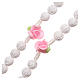 Rosenkranz aus Medjugorje mit weißen Perlen in Rosenform s3