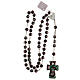 Medjugorje rosary with cross in purple, black and grey Murano glass s4
