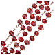 Medjugorje rosary with cross in red Murano glass s3