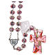 Medjugorje rosary with cross in lilac Murano glass s1