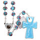 Medjugorje rosary with cross in blue Murano glass s2