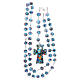 Różaniec Medziugorie krzyż szkło Murano błękitny kryształowy s4