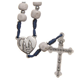 Medjugorje rosary in white stone with metal cross