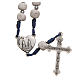 Medjugorje rosary in white stone with metal cross s2