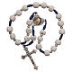 Medjugorje rosary in white stone with metal cross s4