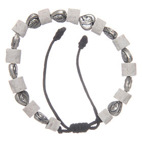 Bracelet in white Medjugorje stone and hearts