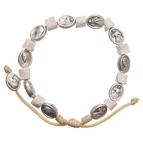 Bracelet in white Medjugorje stone 2