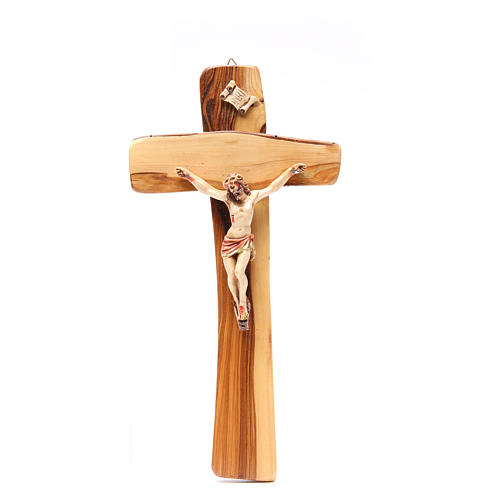Crucifix à suspendre bois olivier Medjugorje 1