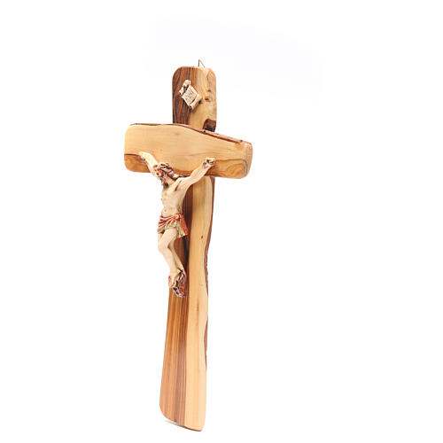 Crucifix à suspendre bois olivier Medjugorje 2